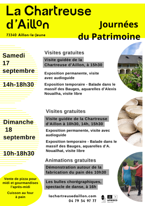 Affiche des Journées du patrimoine 2022 La Chartreuse d'Aillon